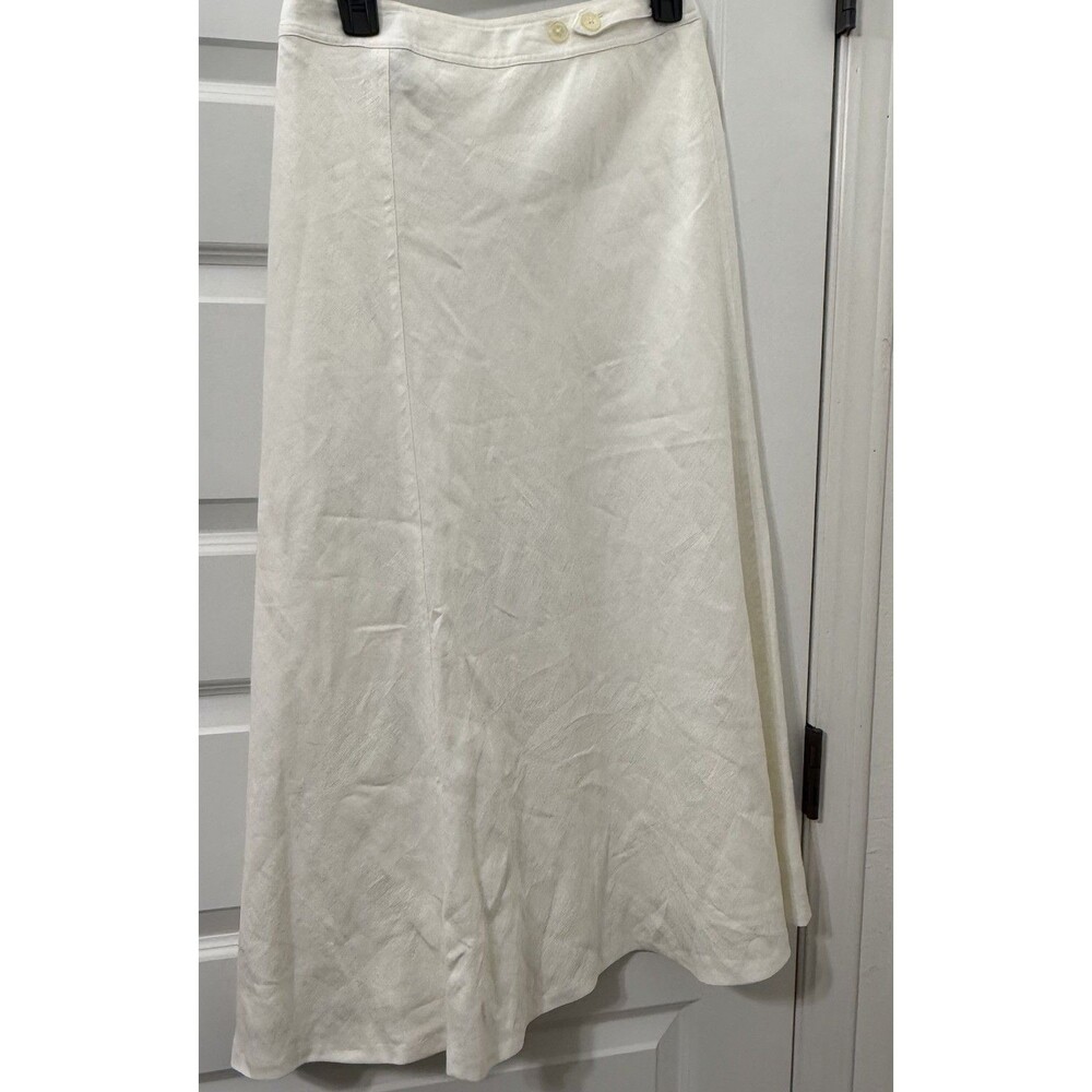 Lauren Ralph Lauren White Linen Maxi Skirt Lined  Women’s Size 20W Coastal NWT - Picture 11 of 11